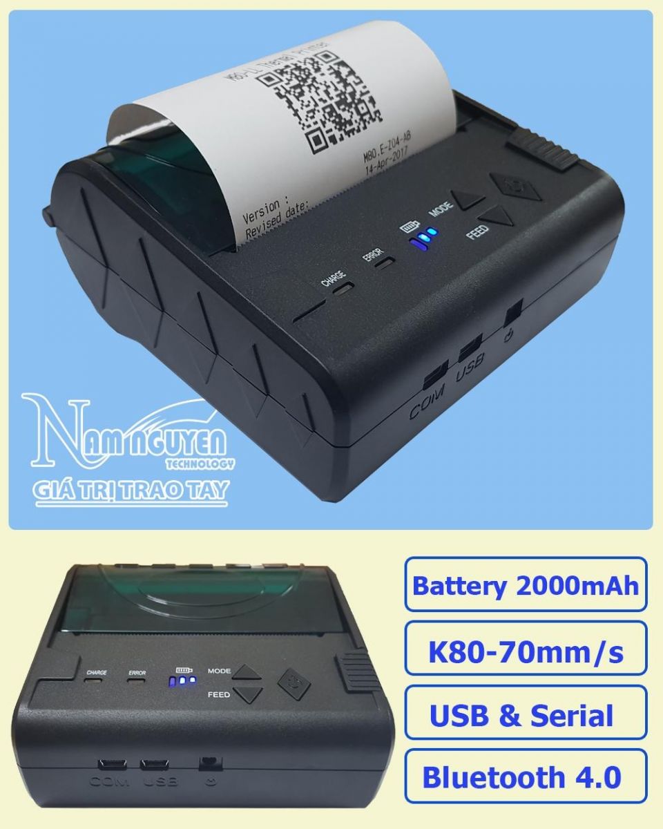 Máy in hóa đơn Bluetooth Mini Printer POS – 8003DD
