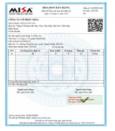 Hóa đơn điện tử in ra giấy có hợp lệ hay không?